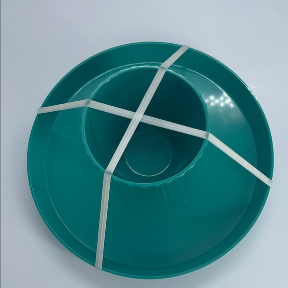 Teal Bowl and Plate Set - Picture 2 of 2